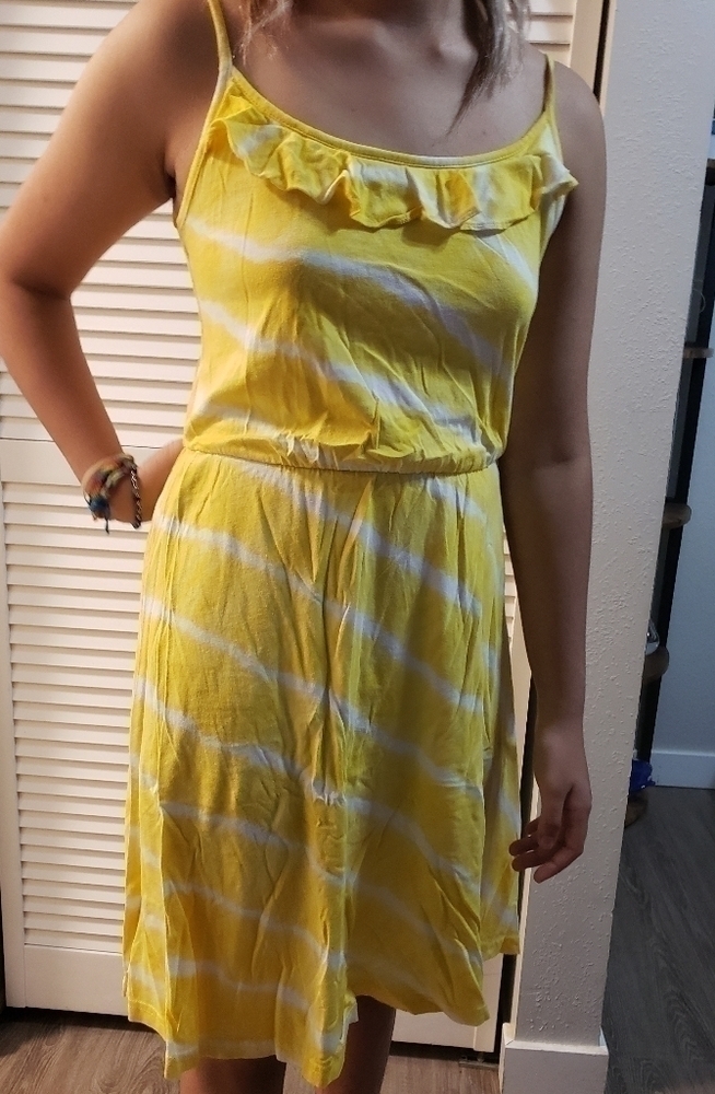 LOFT Dress, Colors yellow and white, Size XS.